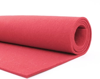 Thick Wool Felt - 2mm - 9" X 18" - 100% Wool Felt - Strawberry
