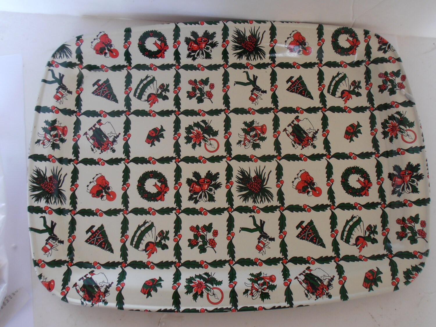 Vintage metal Christmas Tray Haute Juice