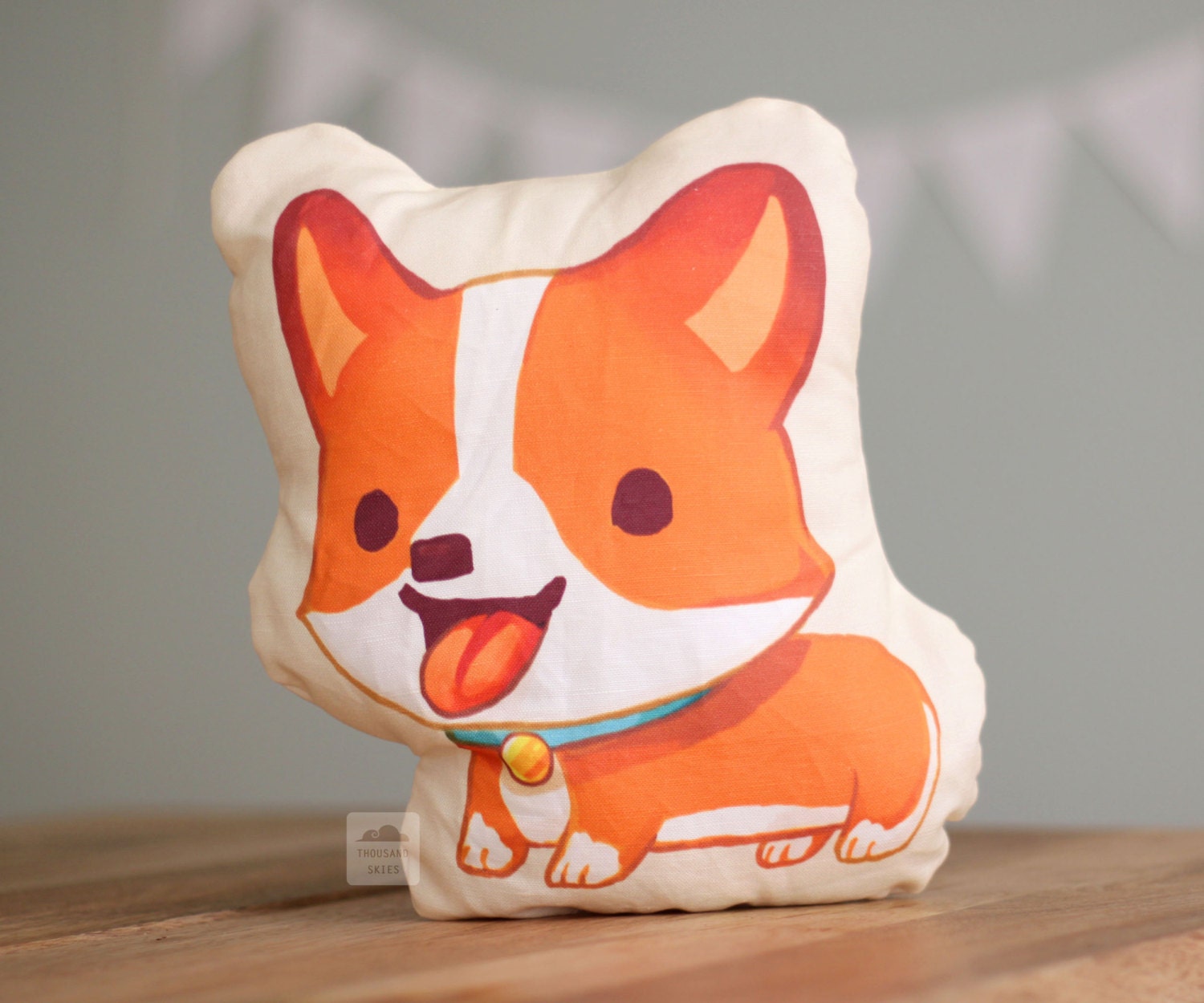 corgi christmas pillow