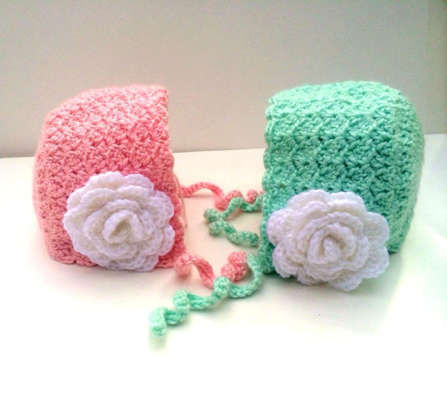 Crochet Baby Bonnet with Flower