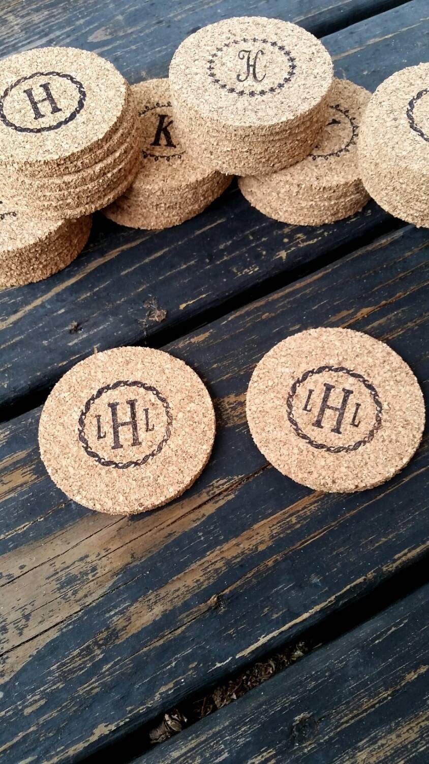 Bulk Cork Coasters, Personalized Bulk Cork Coaster for Wedding