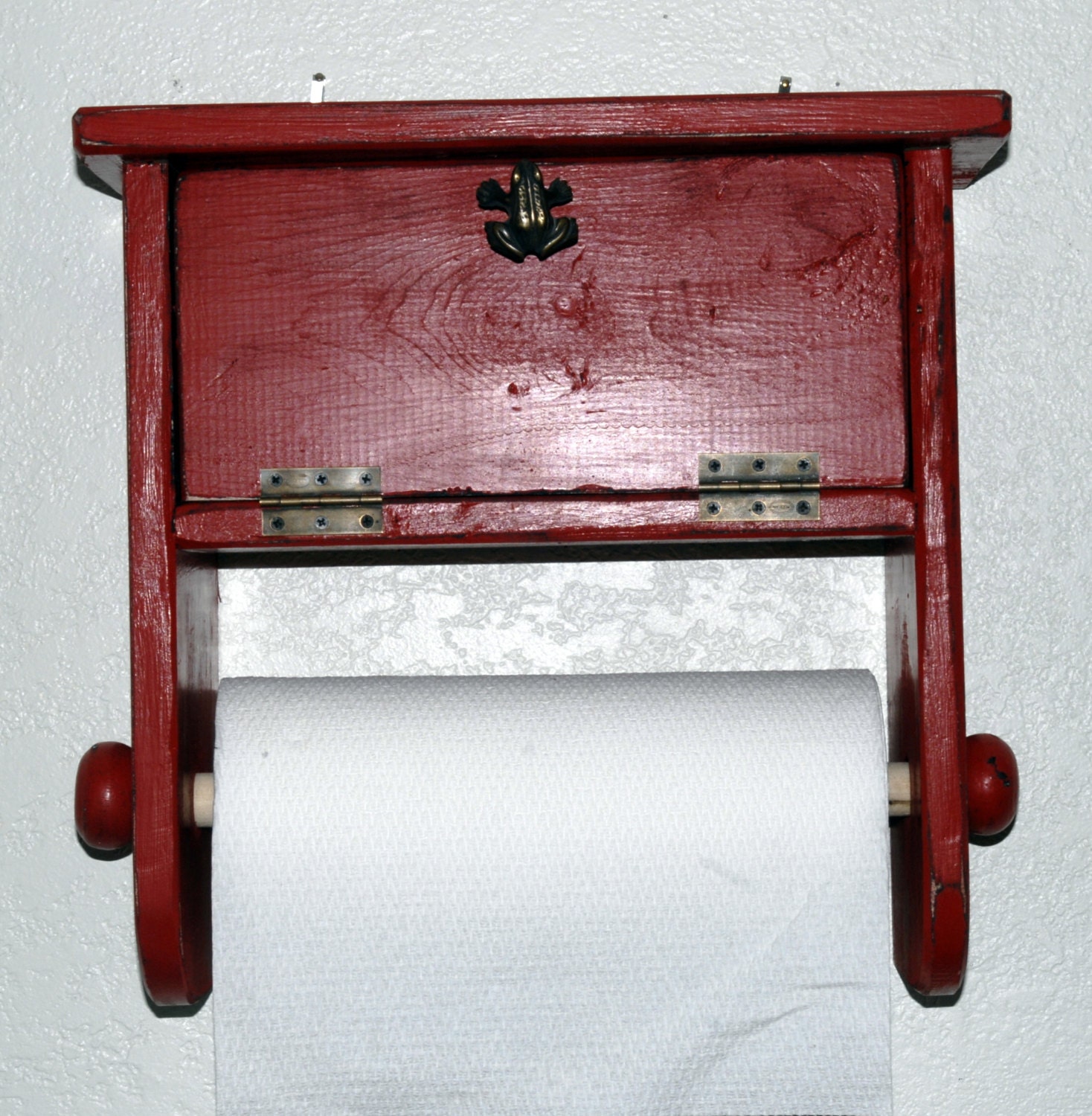 Shabby chic primitive paper towel holder with by PapaJonsflyinns