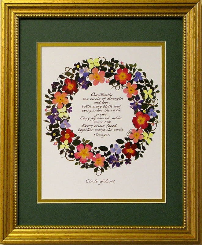 Circle of Love Family Circle family poem calligraphy art our