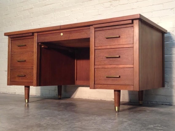 Vintage Mid-Century Modern Wood Desk 30 X 60