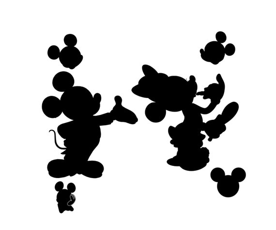 mickey mouse silhouette digital clipart vector eps png files