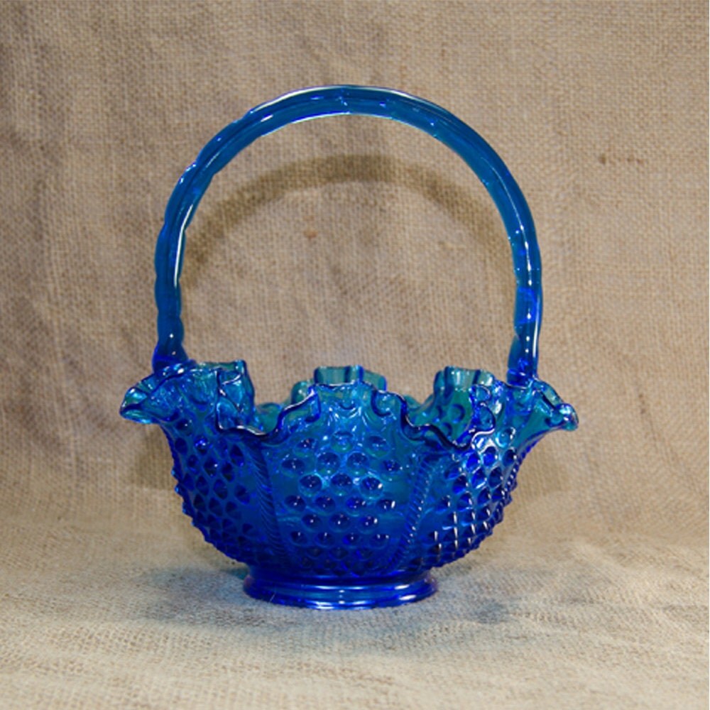 Fenton Blue Glass Basket