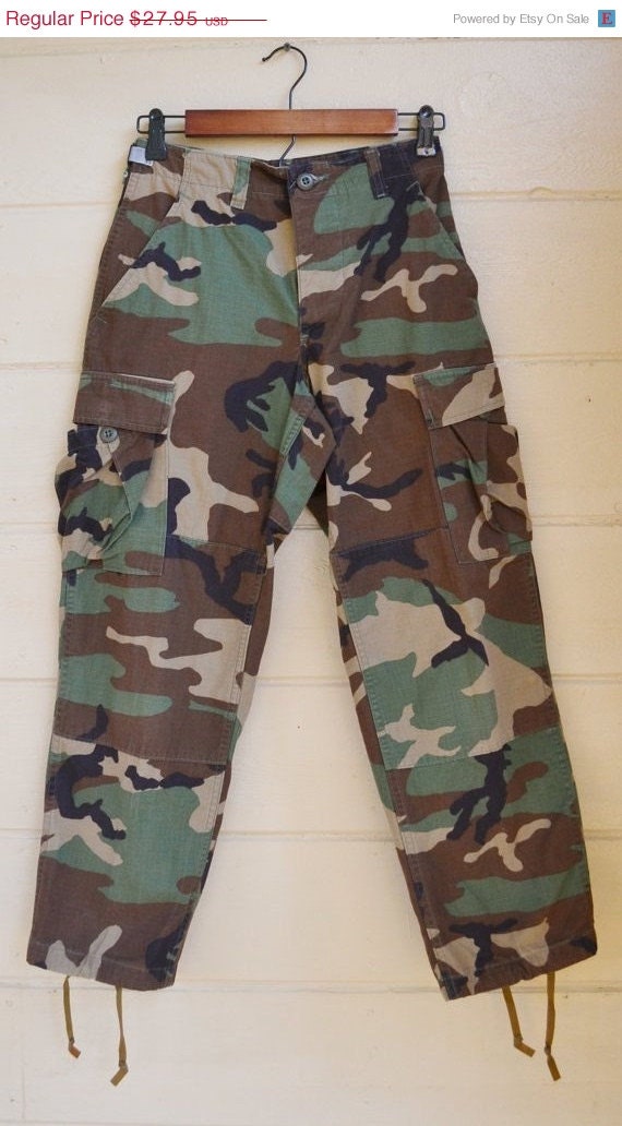 ON SALE Vintage Military Camo Pants Army Camo by founditinatlanta