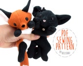 Fox and Cat Stuffed Animal Sewing Pattern, Plush Toy Pattern, PDF