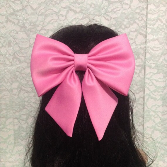 Bubble Gum Bow Extra Large Satin Hair Bow By Titashidingplace