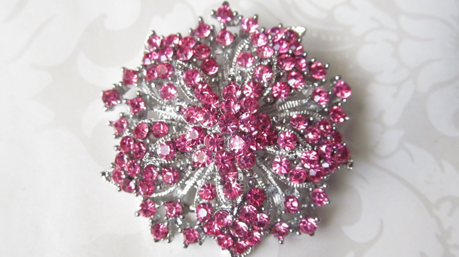 pink rhinestone brooch