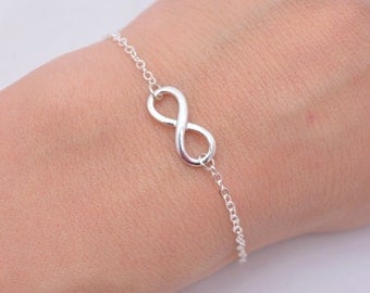 Sterling Silver Infinity Bracelet, Tiny Infinity Bracelet, Silver Infinity Bracelet, Mini Infinity Bracelet, 925 Sterling, Gift for Her 0261