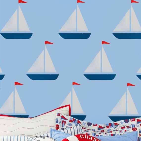 Sailing boat stencil yacht stencil Nautical stencil Paint