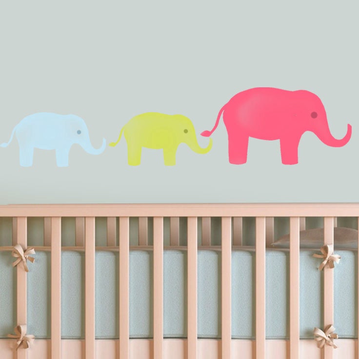 Elephant nursery stencil nursery wall decor painting