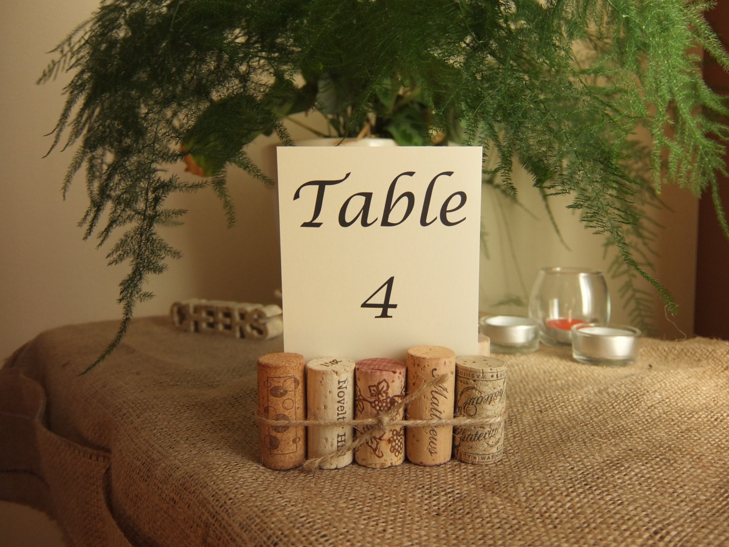 Wine Cork Table Number Holder Wedding Table Numbers Rustic