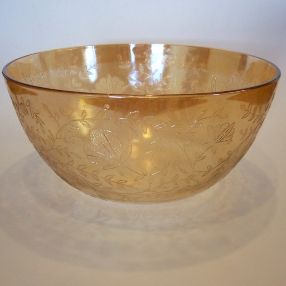 Glass Bowl Floragold Iridescent by