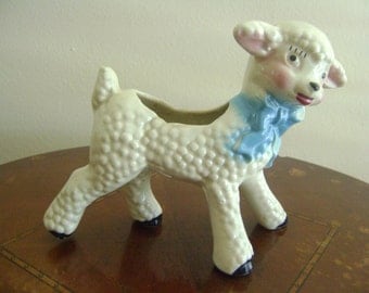 Adorable Vintage Lamb Planter