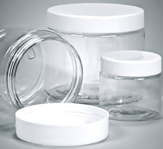 8oz. new clear plastic Pet jars sugar scrub salt scrub