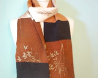 Versatile Japanese silk kimono scarf
