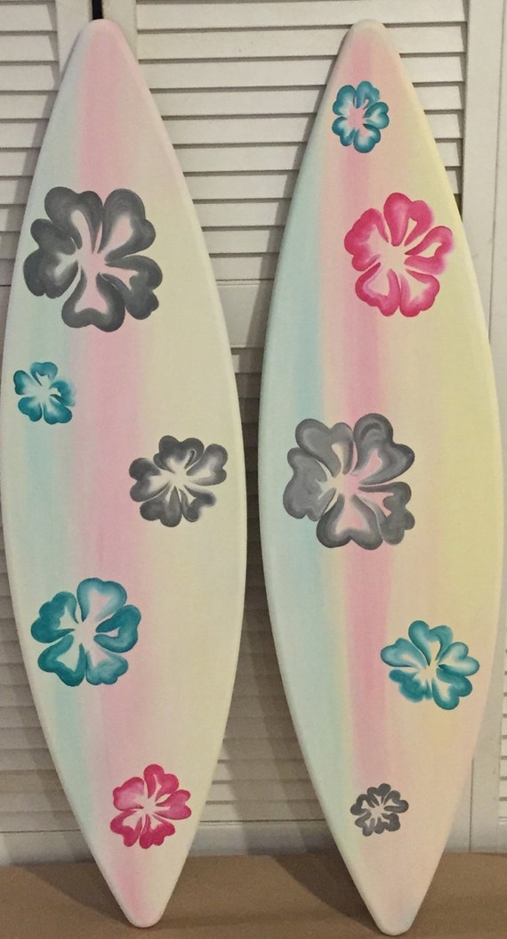 Items Similar To 4ft Decorative Surfboard Surf Beach Hibiscus Hawaiian