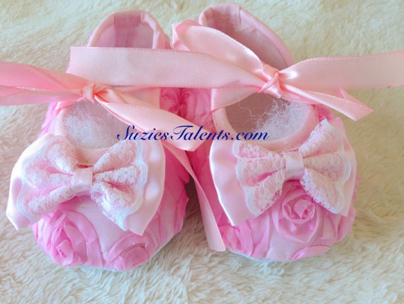 Baby Pink Shoes, Baby Crib Shoes, Princess Shoes, Baby First Steps Shoes