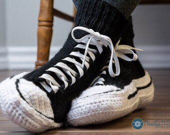 Converse slippers, crochet converse, men women adult, handmade slipper, custom converse