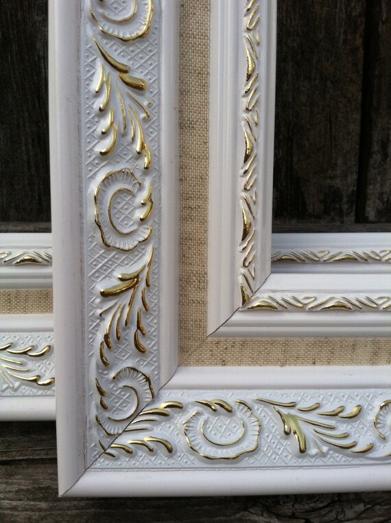Ornate Picture Frame Set 8x10 11x14 White & Gold by ThePaintedLdy