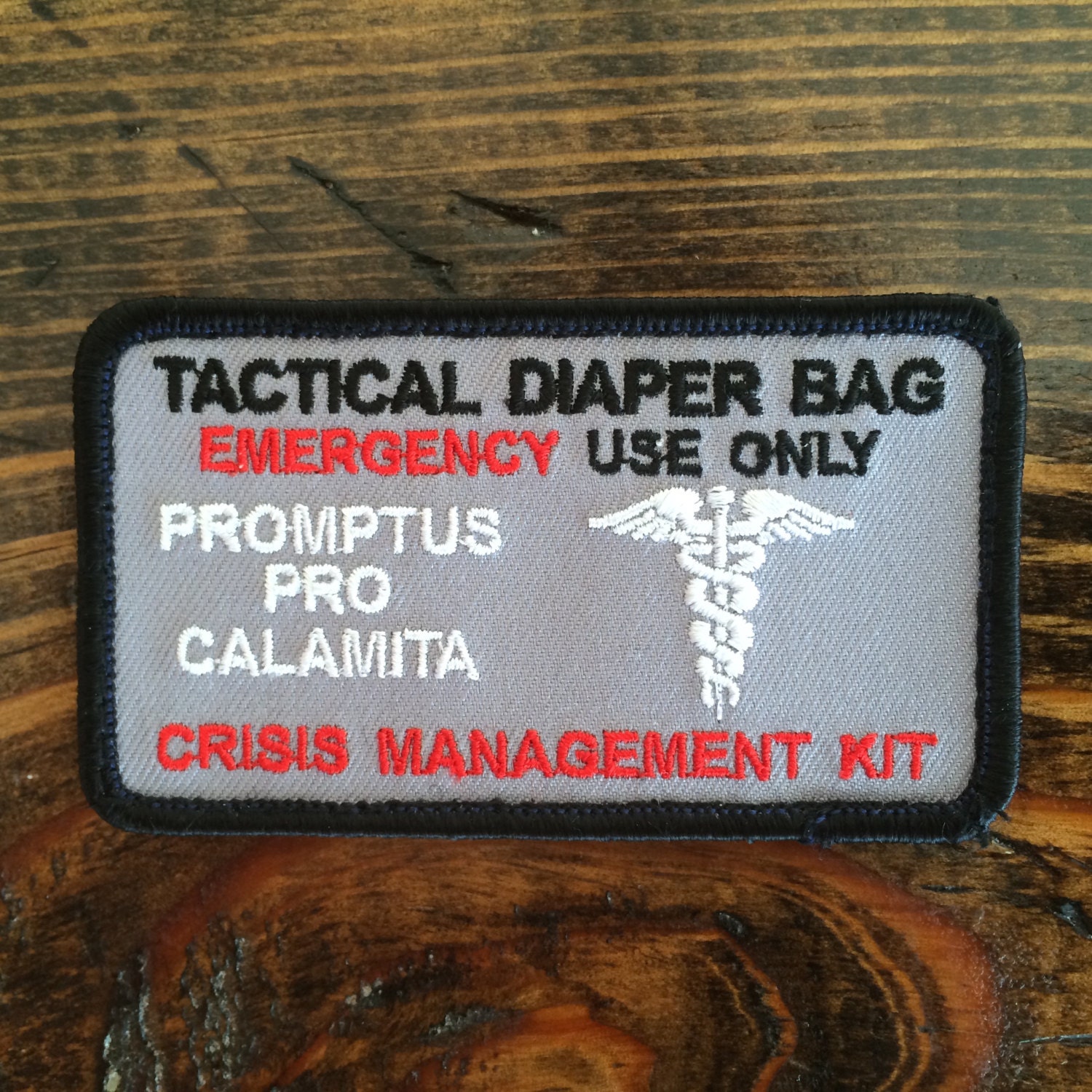 Tactical Diaper Bag Patch Gun Metal Grey by TheLilBeluga on Etsy