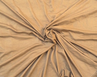 Modal Spandex Jersey Knit Fabric by the Yard 4 Way Stretch- WHEAT (Yoga Wear)