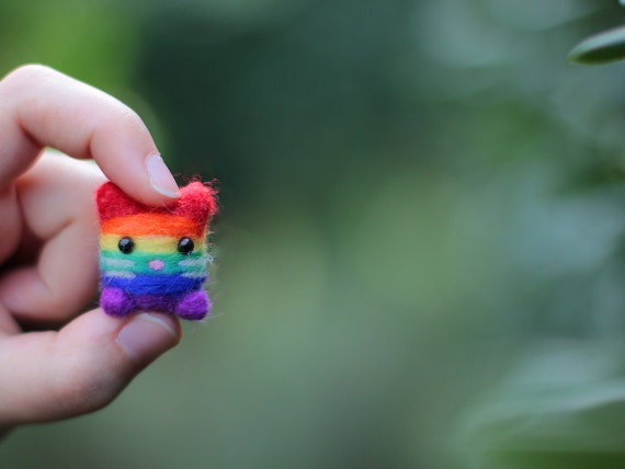 rainbow stuffed cat