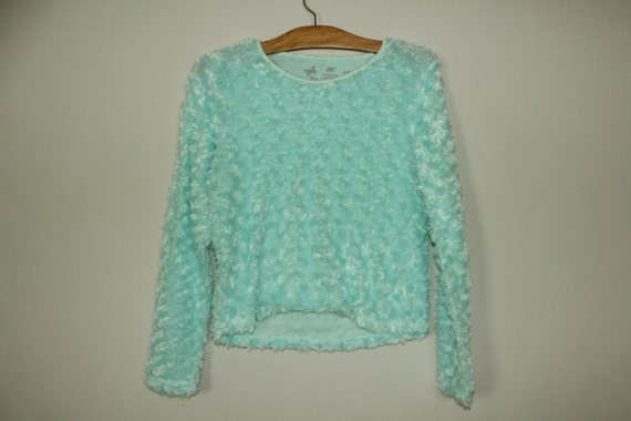 mint fuzzy sweater