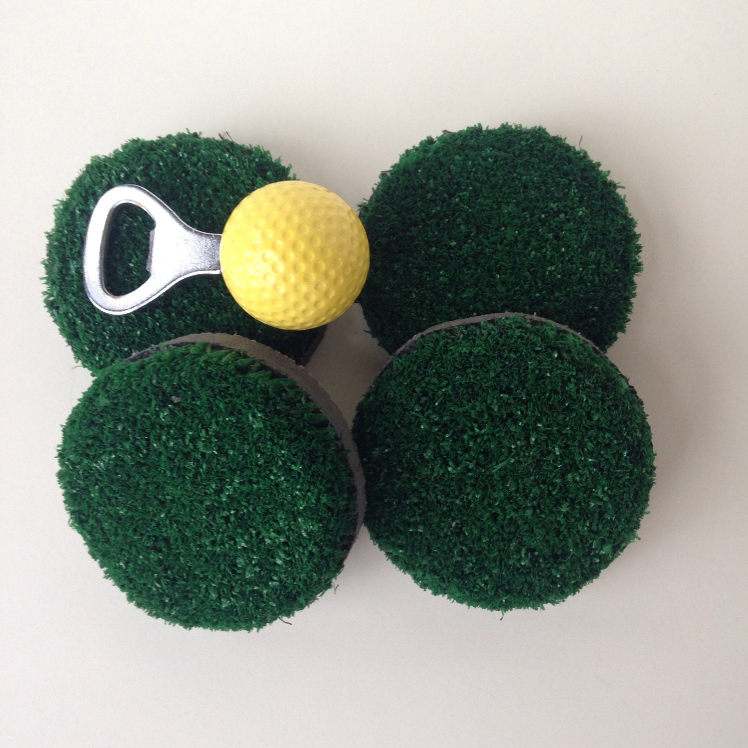 Vintage golf golfer grass turf golf ball coaster by snugsnuggery