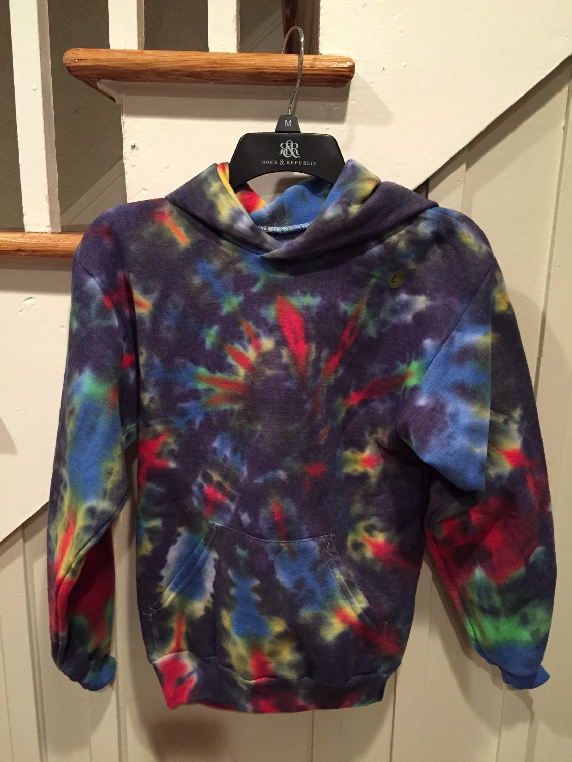 ON SALE kids tie dye hoodie size LARGE 14/16 by GroovyElegance8