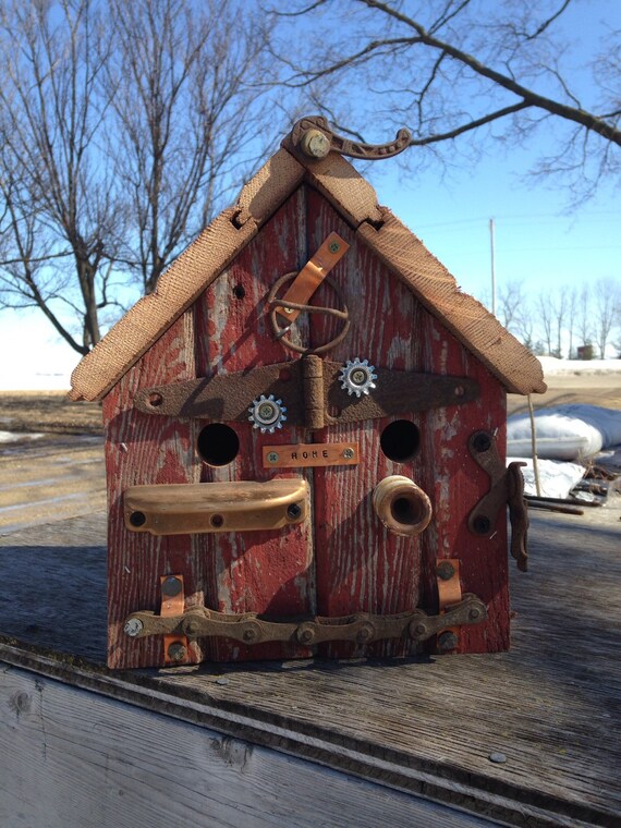 Steampunk Birdhouse by RemadeNotions on Etsy
