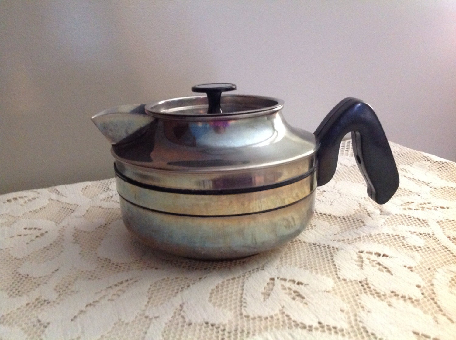 Vintage Stainless Steel Teapot Coffee Pot Made in Korea Haute Juice