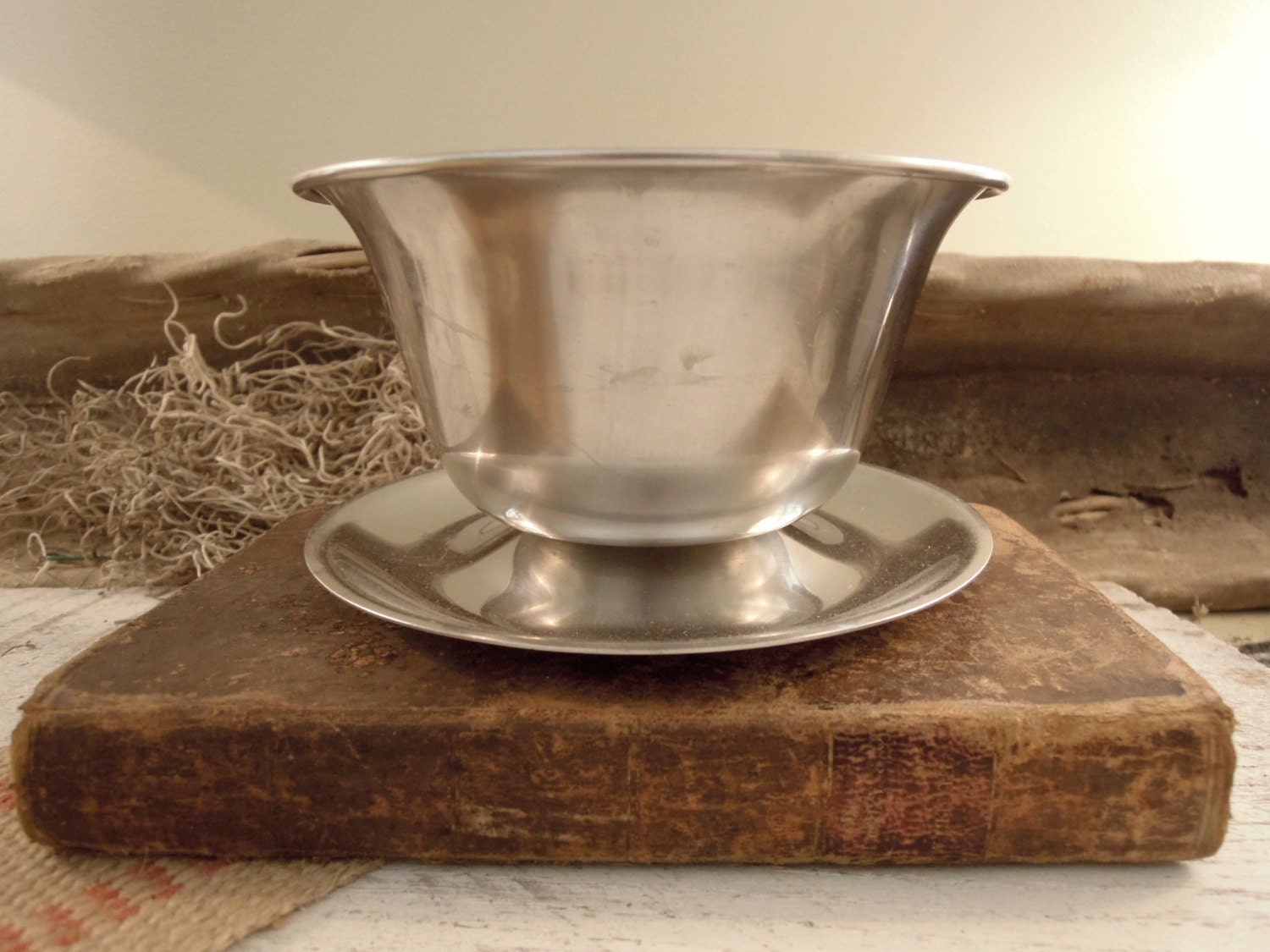 Vintage Danish Stainless Steel Gravy Bowl / Gravy by vintageaddie