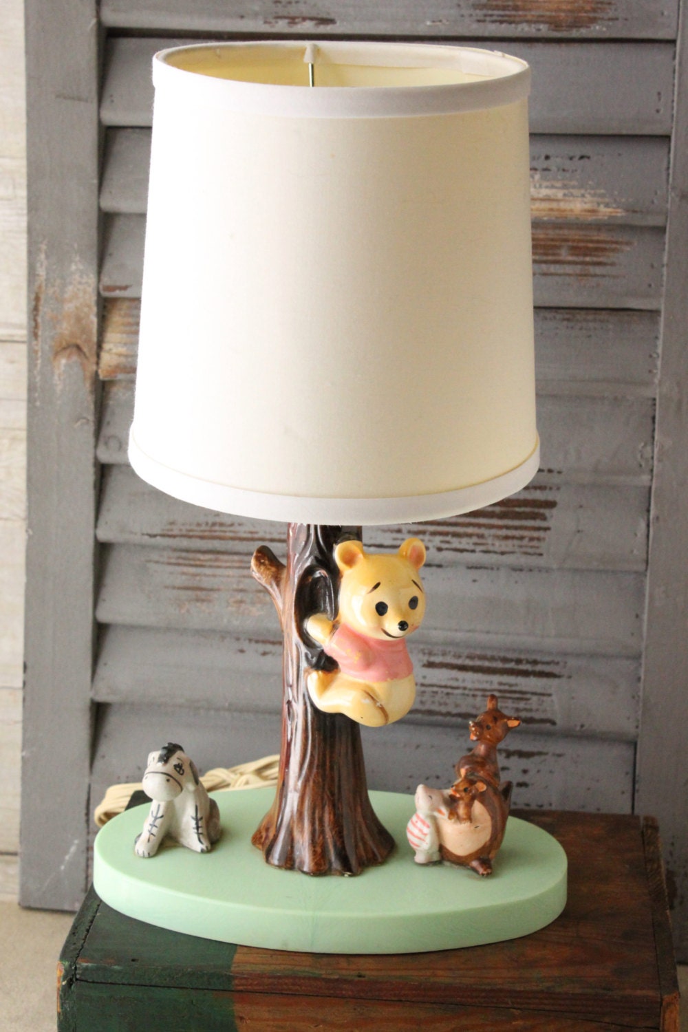 Vintage Winnie The Pooh lamp nursery decor vintage lighting