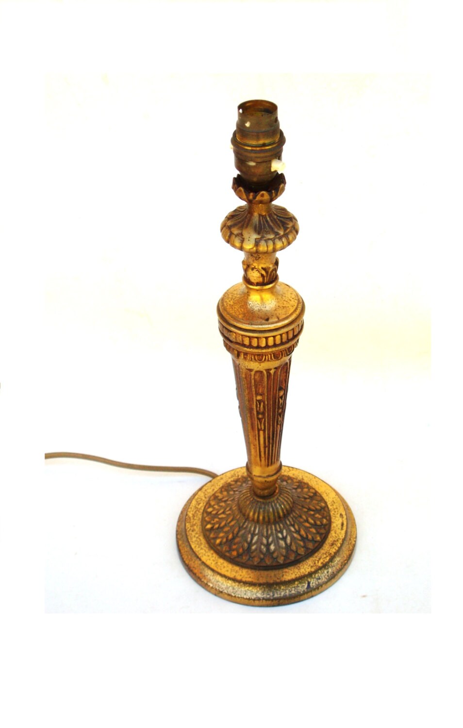 French Antique Gilded Brass Table Lamp Base by FrenchMarketFinds