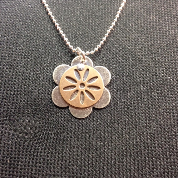 Flower Necklace Metal Flower Pendant