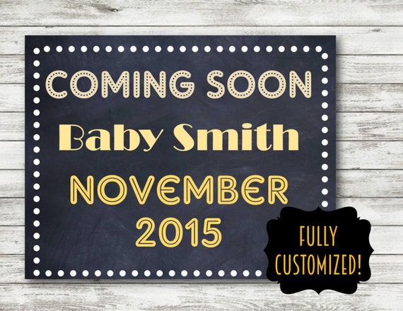 Coming soon baby new baby PRINTABLE digital download FULLY