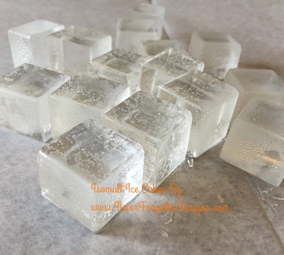 100 EDIBLE Custom Isomalt Sugar 1 Square Ice Cube Cubes