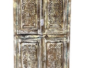 Vintage Carved Armoire Indian Furniture/ Antique Cabinet Almirah-Vintage Distressed Cabinet Chest