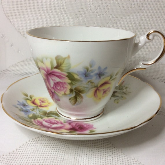 Regency English Bone China Tea Cup and Saucer by AntiquesAnVintage