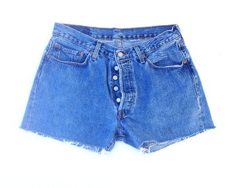 Items similar to High waist destroyed denim shorts super frayed and ...