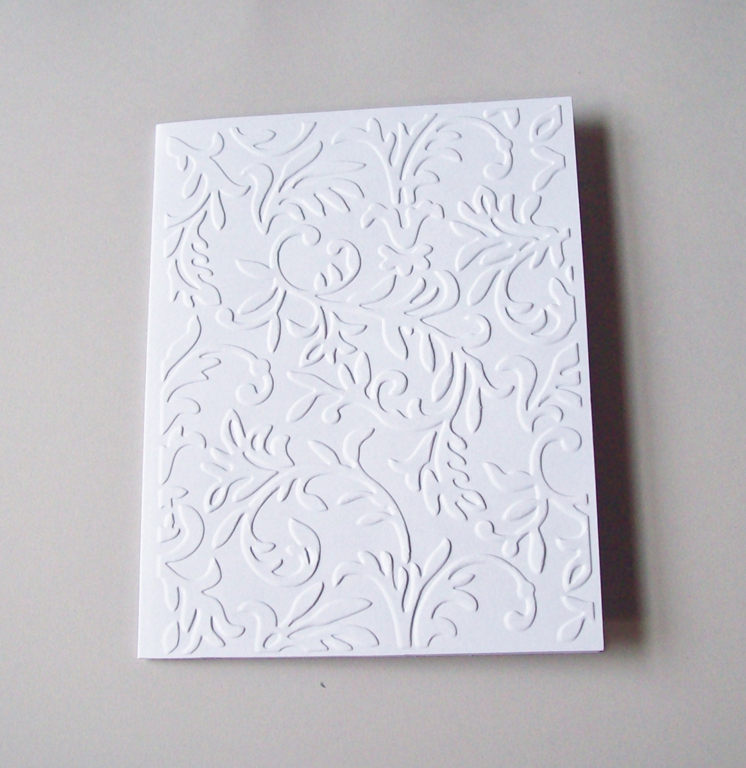 Embossed Cards Embossed White Blank Note Cards by BeadboardCorner