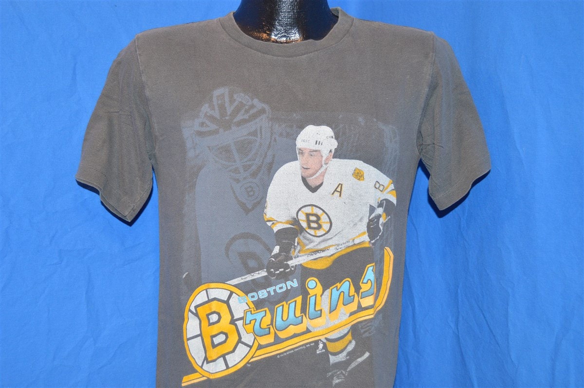 90s Boston Bruins Hockey Goalie Cam Neely 8 Faded Black