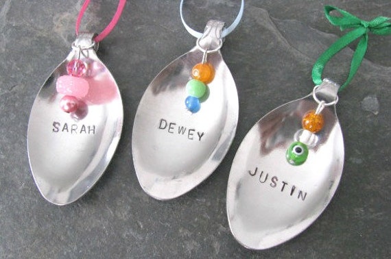 personalized spoon ornament christmas by recycledartproject personalized spoon ornament christmas by recycledartproject