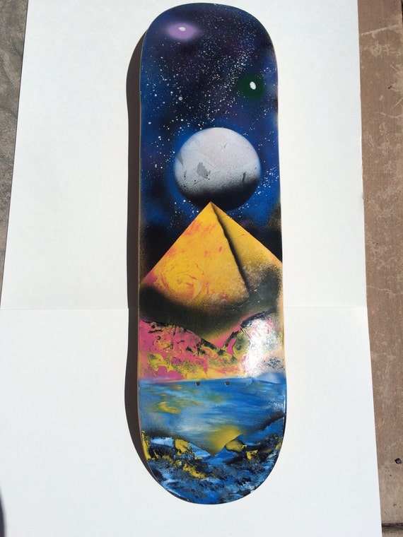 Original spray paint art. Skateboard Pyramid by Spraypaintart94