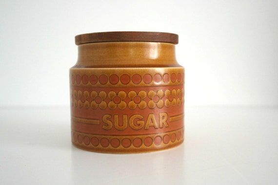 Retro 70's Hornsea Saffron England Sugar Jar/Pot Kitchen storage Brown Color Mid Century Decor