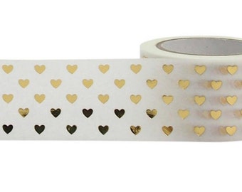 Washi Tape, Gold Washi Tape, Metallic Gold Tape, Embellishment, Craft Tape, Decorative Tape, Printed Tape, Planner Tape, Scrapbooking Tape