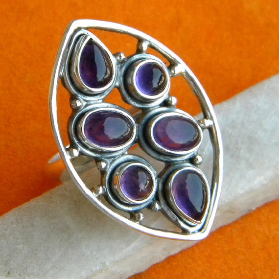 Items similar to Amethyst Ring Solid 925 Sterling Silver Pure Handmade ...